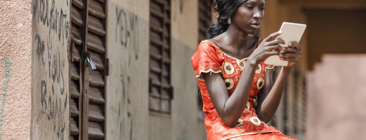 Young woman at university, Bamako, Mali